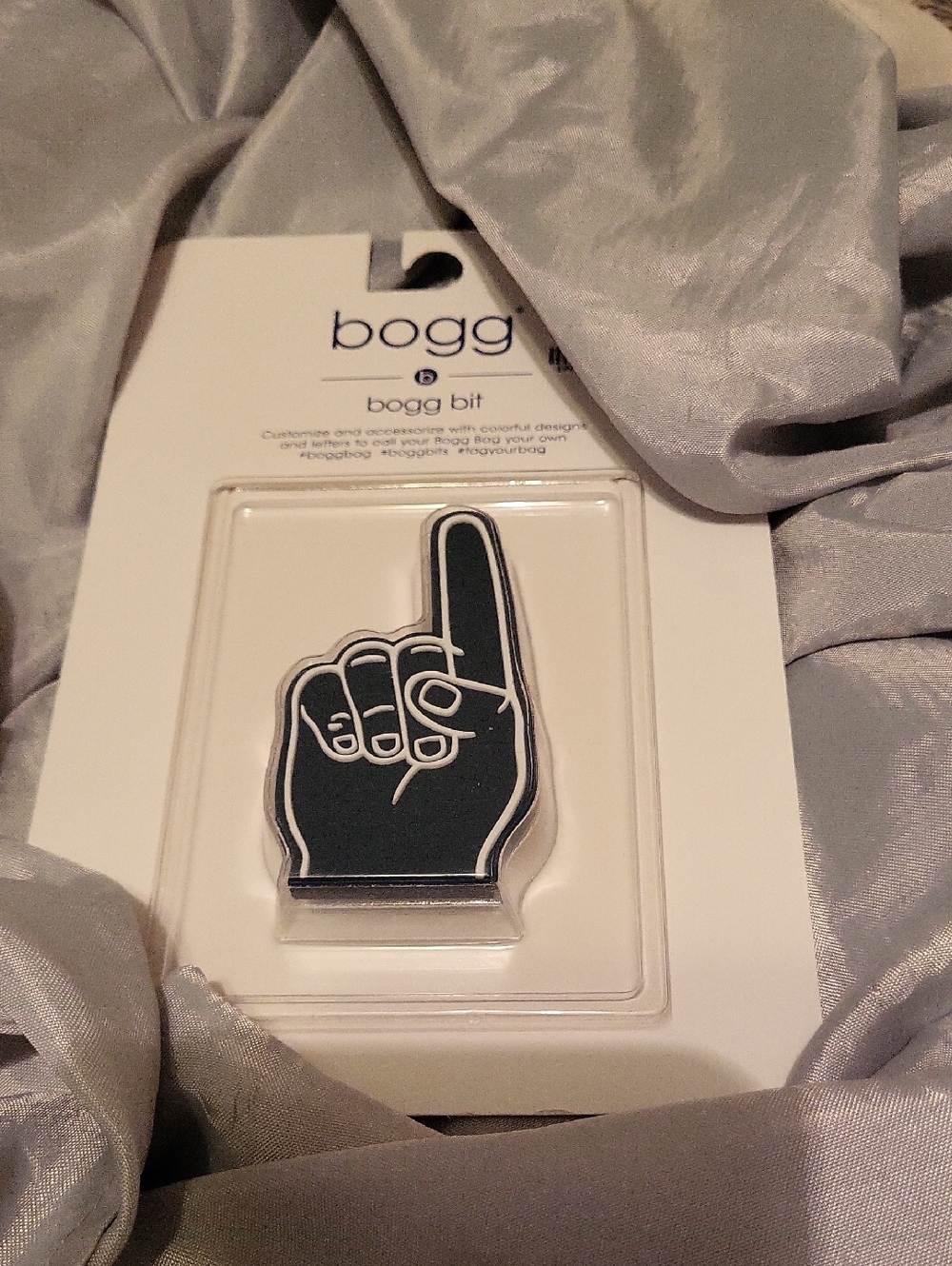 Bogg Bit Foam Finger Bag Charm - Blue Ls M